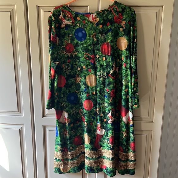 Christmas Fun Print Swing Dress - Picture 3 of 5